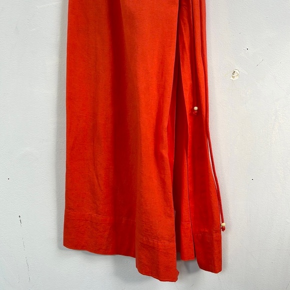 Free People Francesca Midi Dress Square Neck Size XS Orange Red - Picture 4 of 13